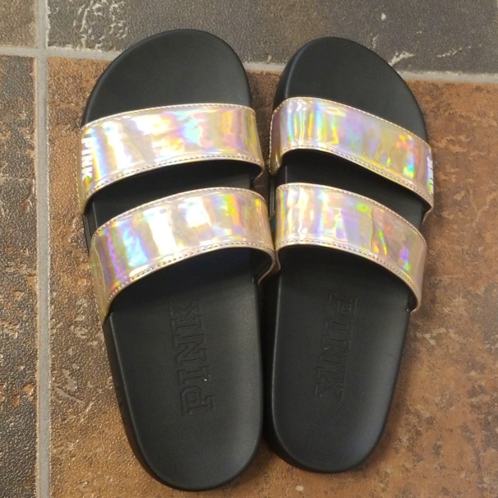 Pink rose gold slides